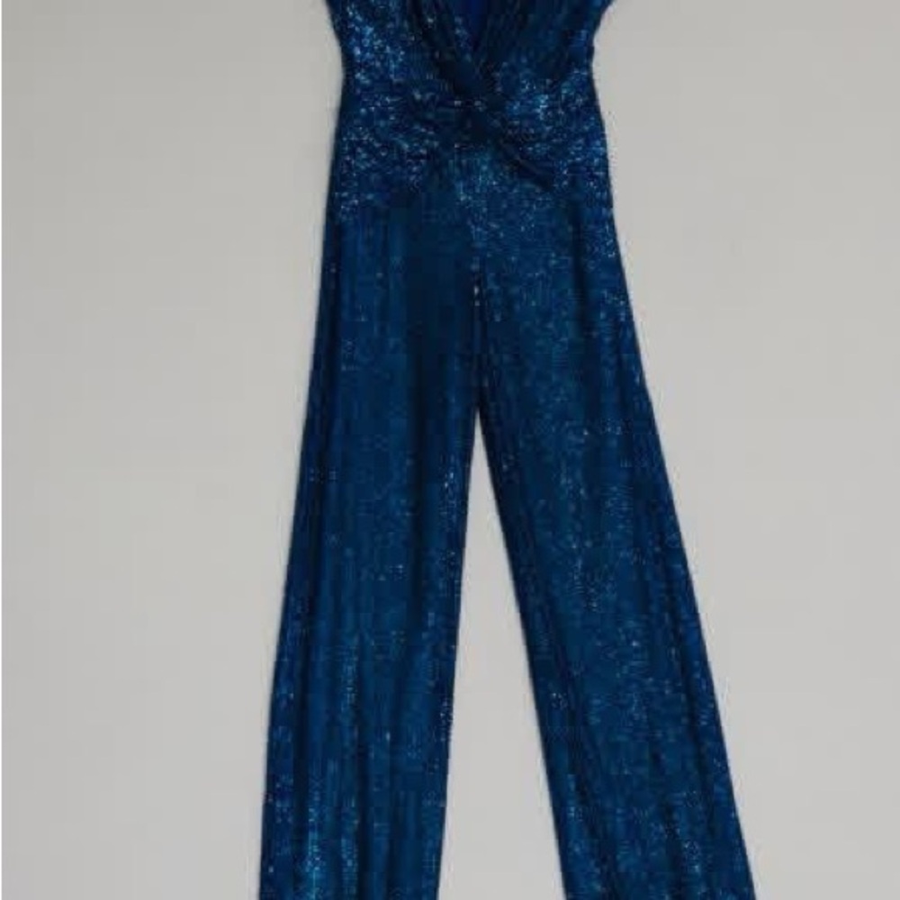 Jovani Sparkling Navy Jumpsuit